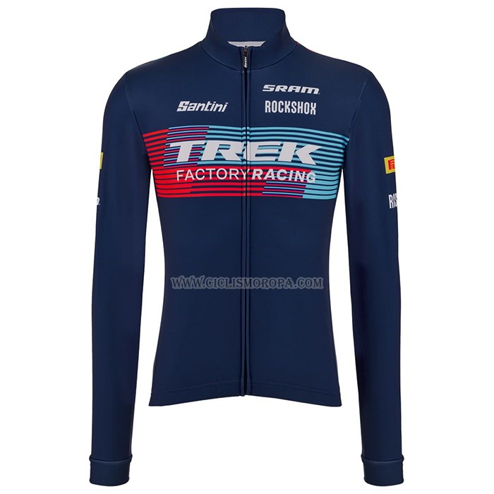 2023 Ropa Ciclismo Trek Factory Azul Mangas Largas y Culotte Largo